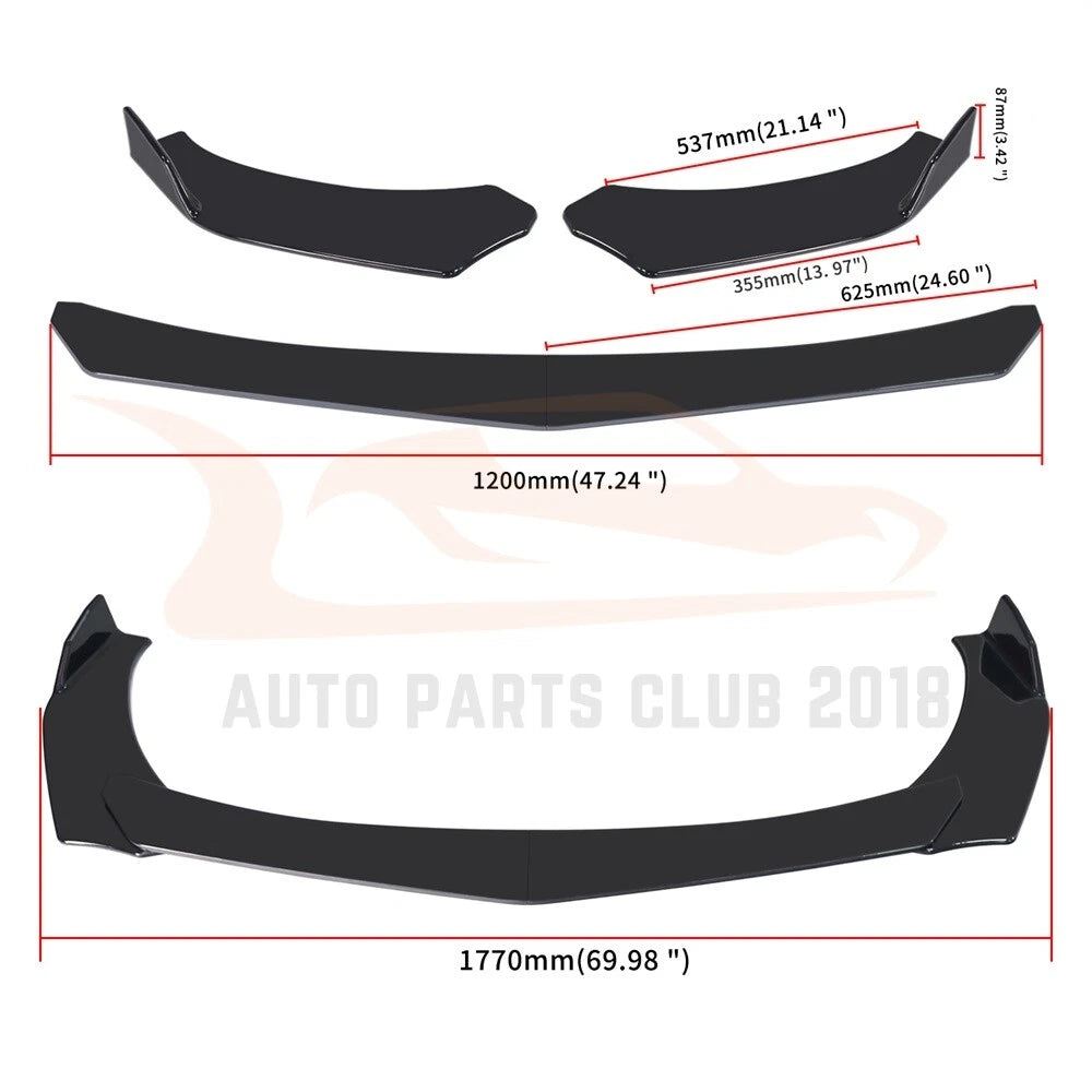 Front Bumper Lip and Side Skirt Splitter for BMW