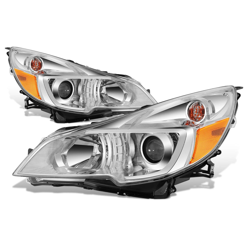 Chrome Housing Amber Side Projector Headlight for Subaru Outback/Legacy (2010–2014)