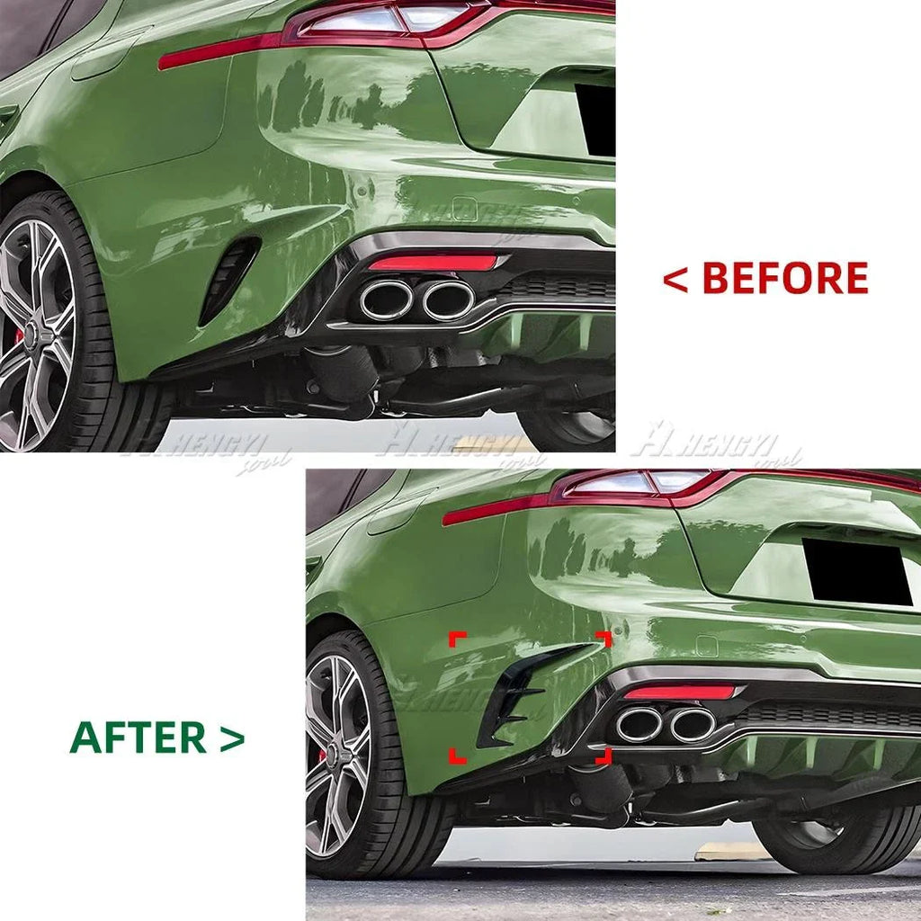 Gloss Black Rear Bumper Side Vent Canard Cover for KIA Stinger (2017–2023)