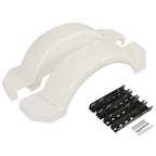 Set of 2 White Single Axle Trailer Fenders for 13" Wheels (Year Range)