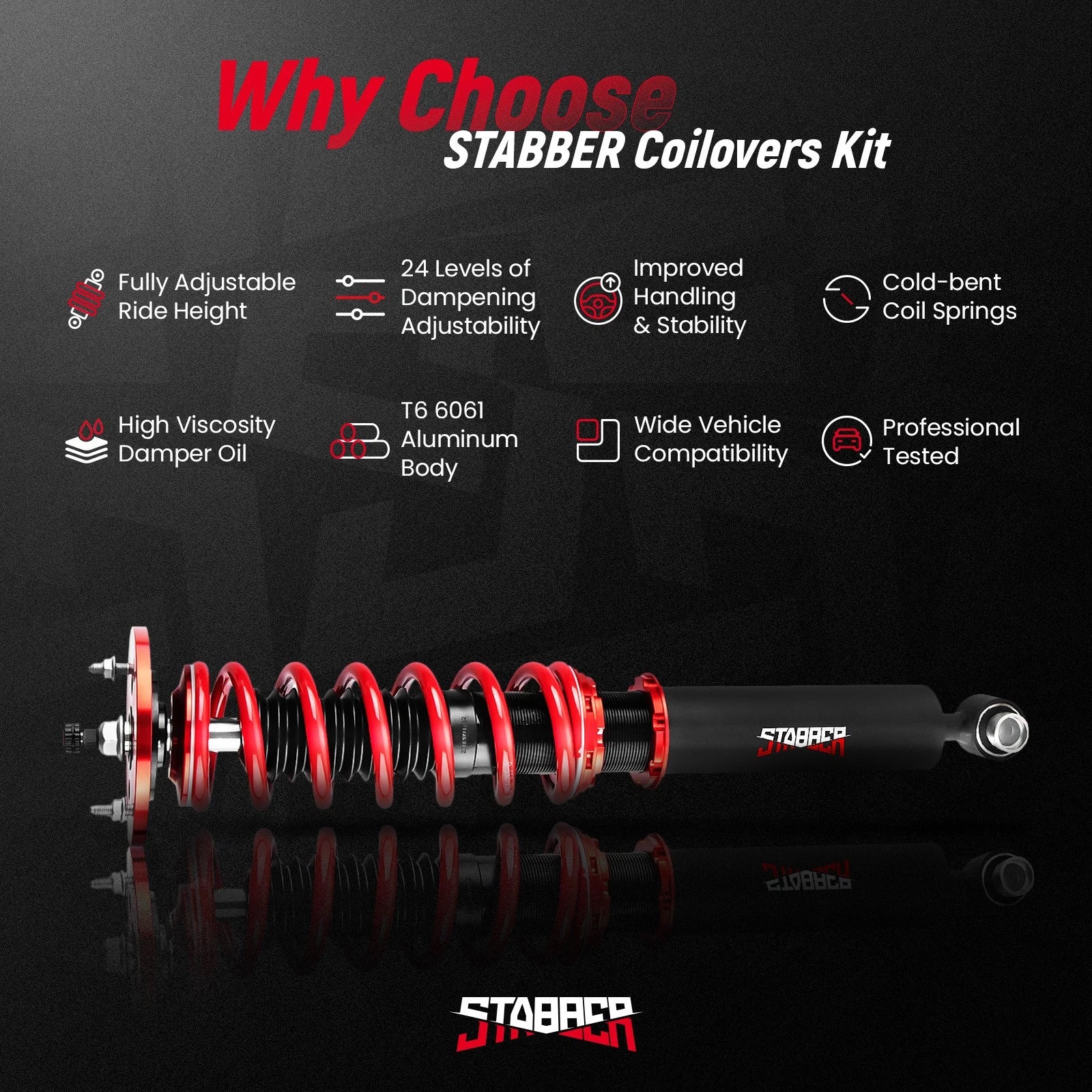24 Way Coilover Suspension Shock Struts for Nissan 240SX S14 (1995-1998)