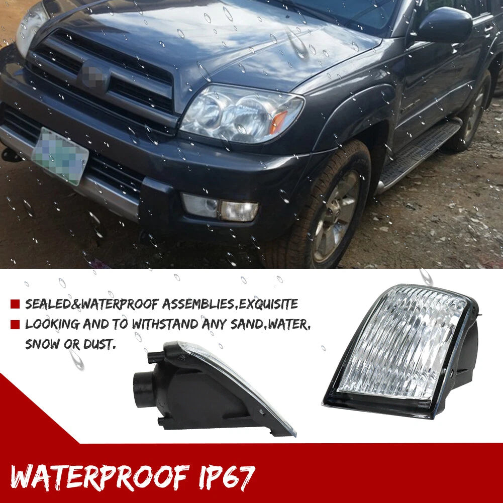 Front Corner Marker Parking Signal Lights Housing Kit for Toyota 4Runner (2003–2005)