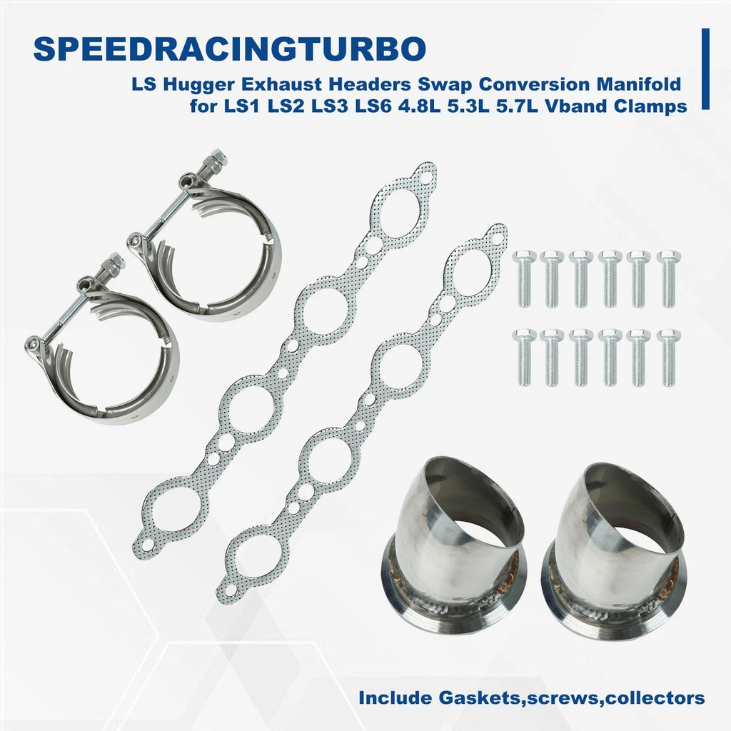 LS Hugger Exhaust Headers for LS1 LS2 LS3 LS6 4.8L 5.3L 5.7L (2000–2023)