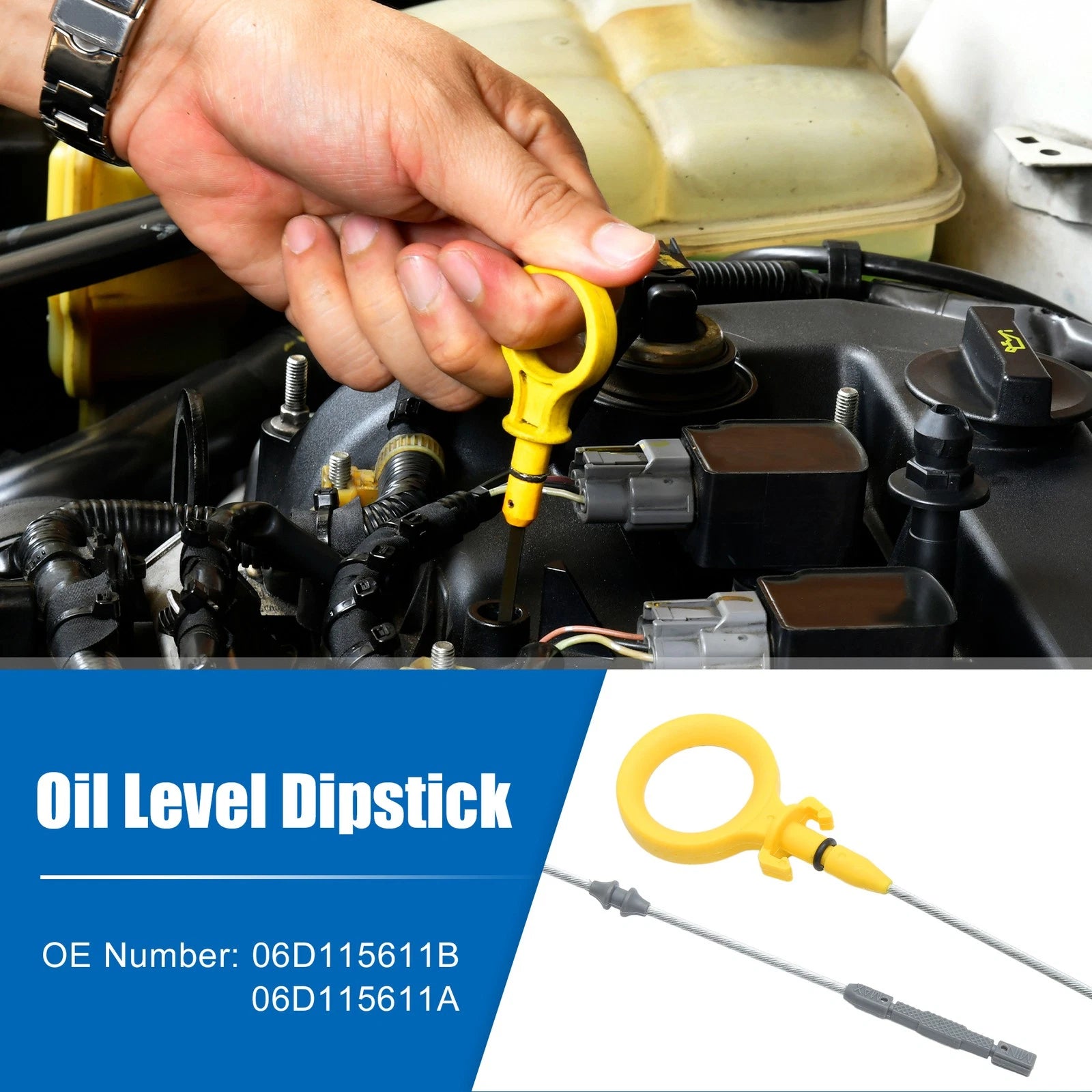 Engine Oil Dipstick for Audi A4 2.0L A/T Quattro Avant (2002–2008) No. 06D115611B