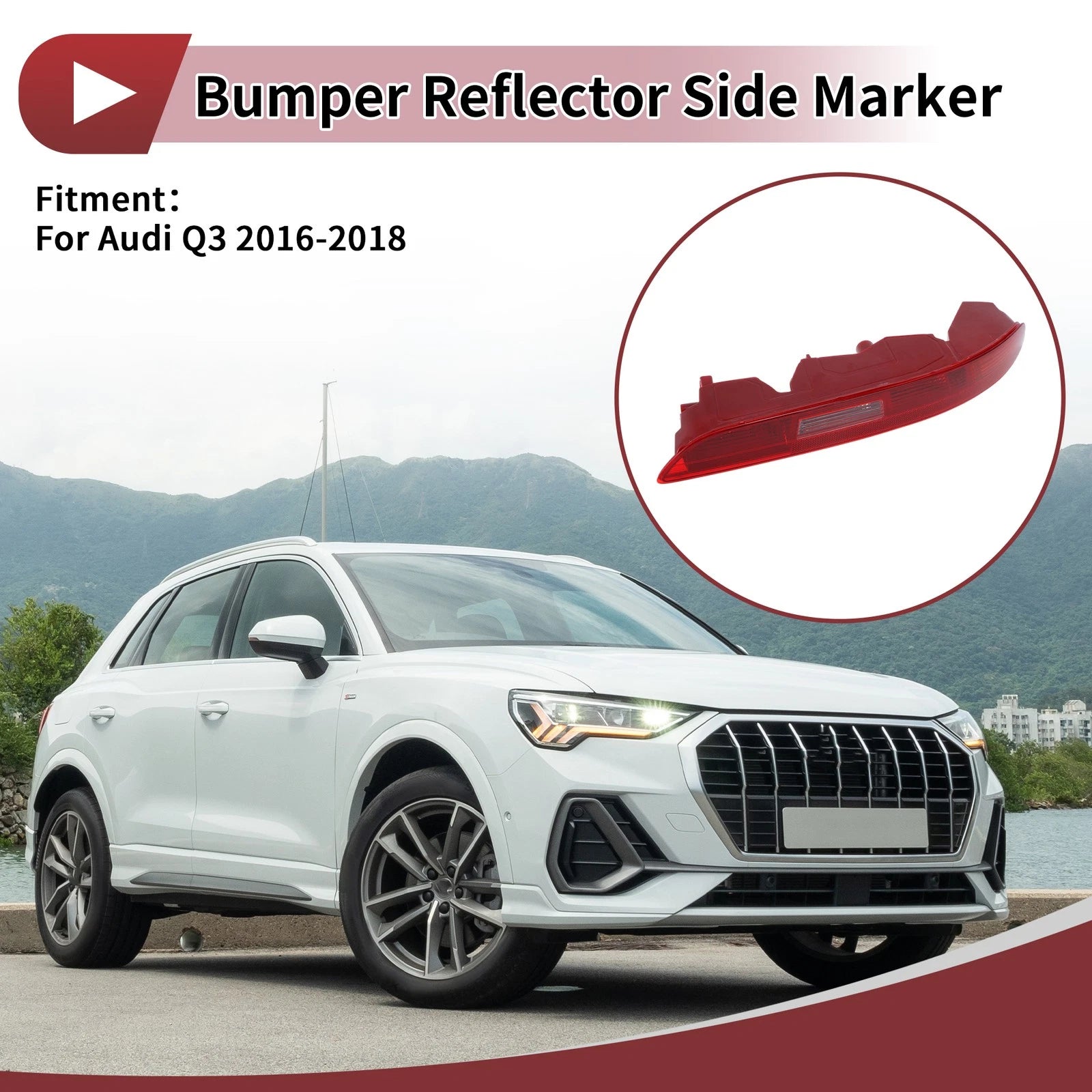 1 Pc Rear Right Bumper Reflector for Audi Q3 (2016–2018) No. 8UD945096