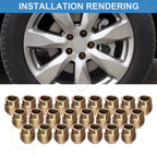 24 Pcs Open End Wheel Lug Nuts 14x1.7mm Gold for Chevrolet GMC Cadillac