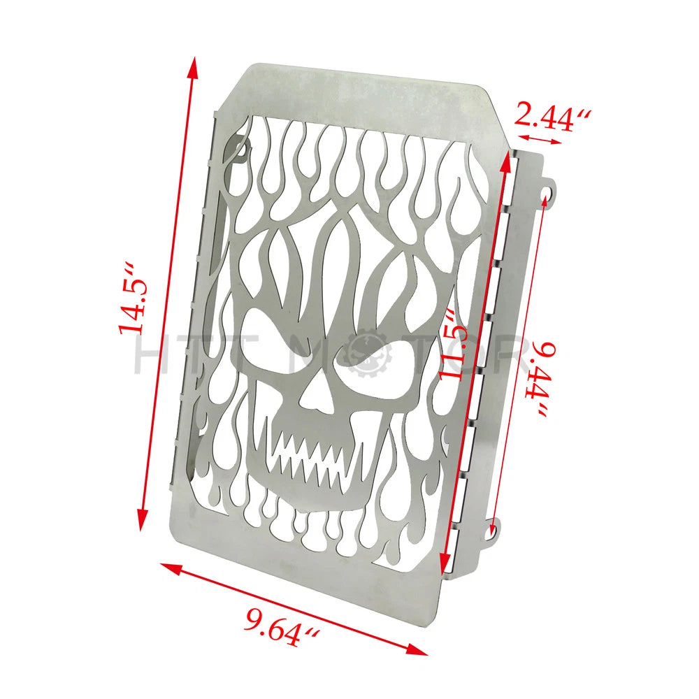 Chrome Skull Flame Radiator Grille Cover for Kawasaki Vulcan VN 1500 (1996–2008)