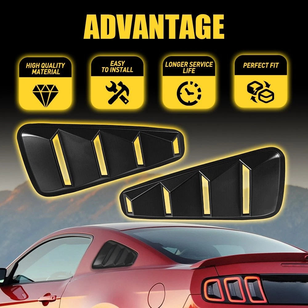 Set of 2 Quarter Window Louvers for Ford Mustang (2005–2014)