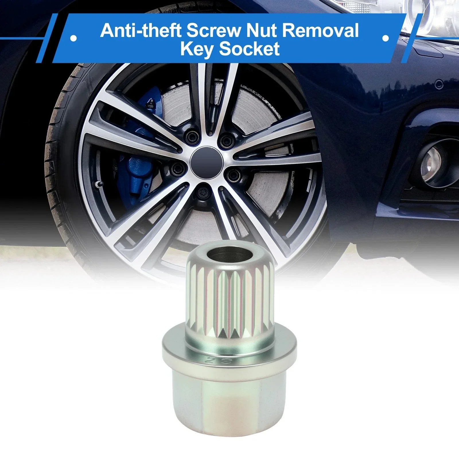 Wheel Lock Lug Nut for BMW Anti Theft Key Socket Adapter