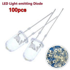Set of 100 LED Bulbs 5MM Transparent 10000-12000mcd
