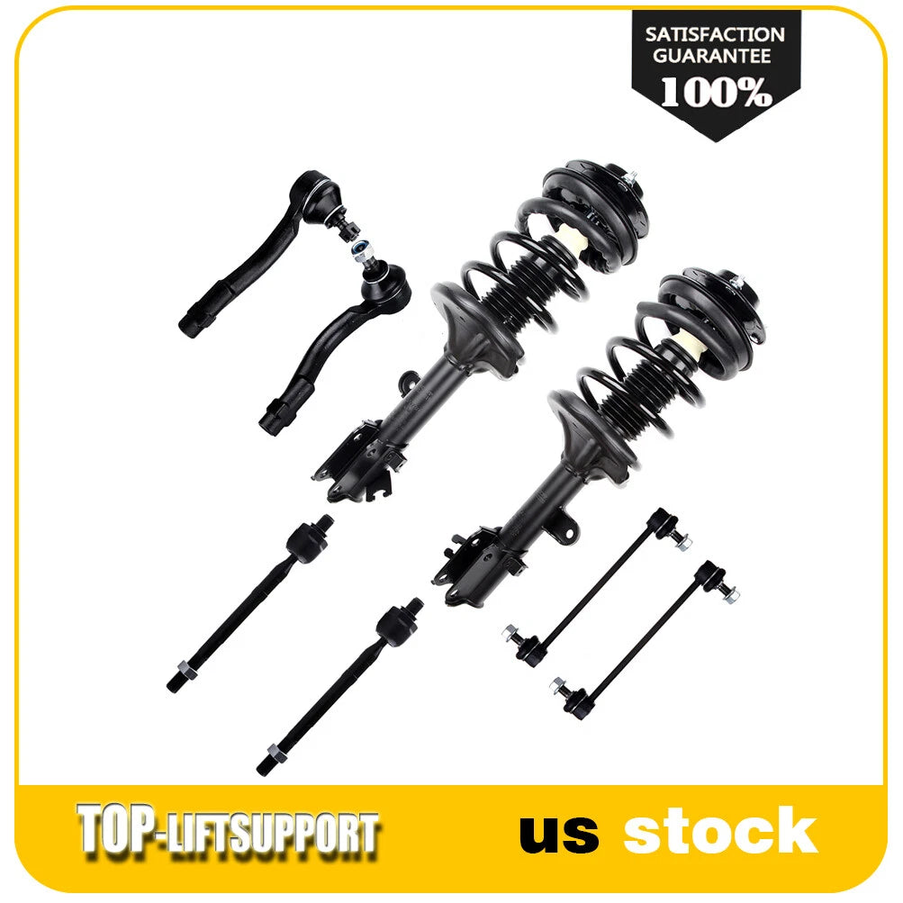 Set of 4 Front Struts Tie Rod Ends Sway Bars for Hyundai Tucson Kia Sportage