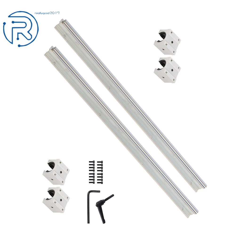 2Pcs Linear Shaft Rail with 4Pcs Square Type Bearings for Universal Use