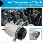 A/C Compressor w/ Clutch for GMC Yukon, Cadillac Escalade, Chevy Suburban (2000–2006)