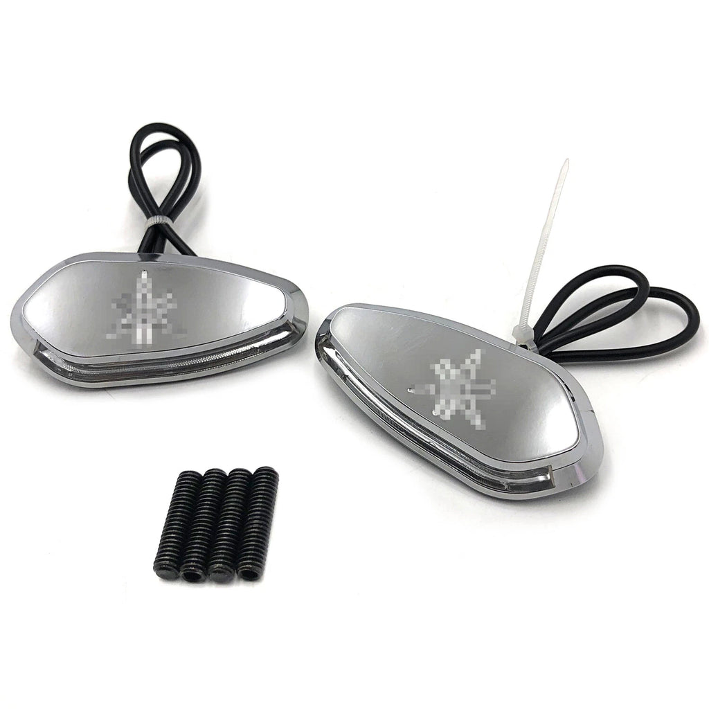 LED Chrome Mirror Block Off Base Plates for Yamaha R1 YZF-R1 (2000–2008)