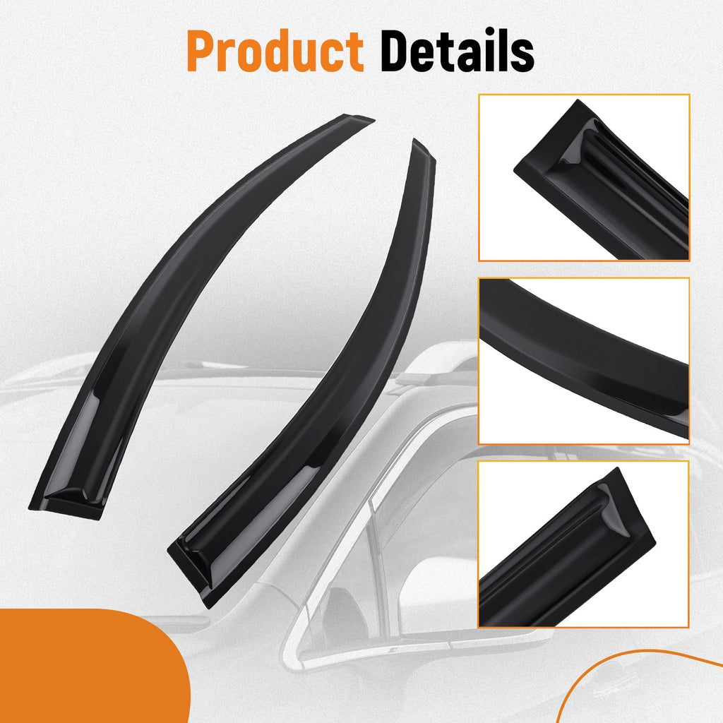 Set of 4 Front Rear Window Rain Deflectors for Hyundai Sonata (2015–2019)