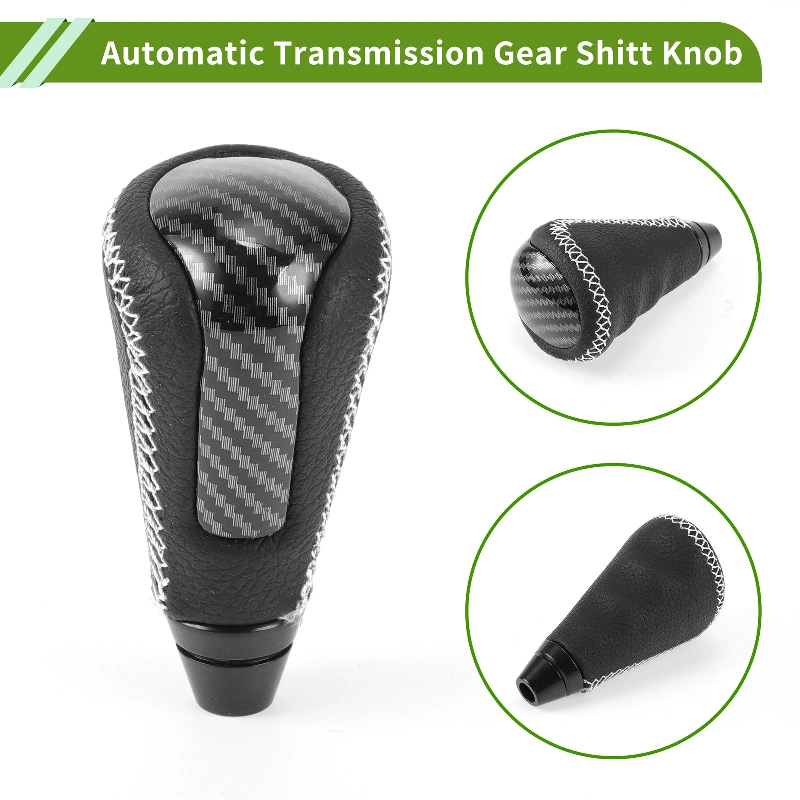 Automatic Gear Shift Knob for Lexus GS300 (2006–2011) Plastic Faux Leather Black White