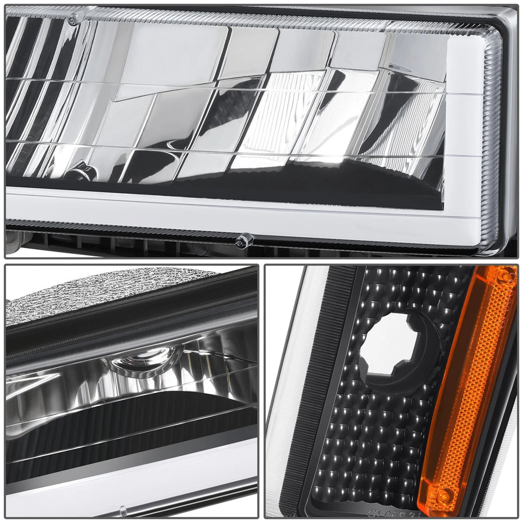 U-LED Headlight & Signal + Amber Corner Lamp for Chevy C/K 1500-3500 (1988–1993)
