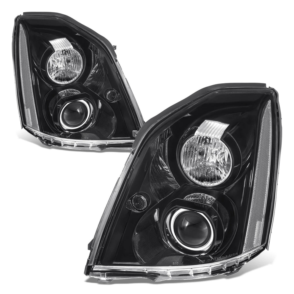 Projector Headlights for Cadillac DTS (2006–2011) - Black Housing, Clear Lens