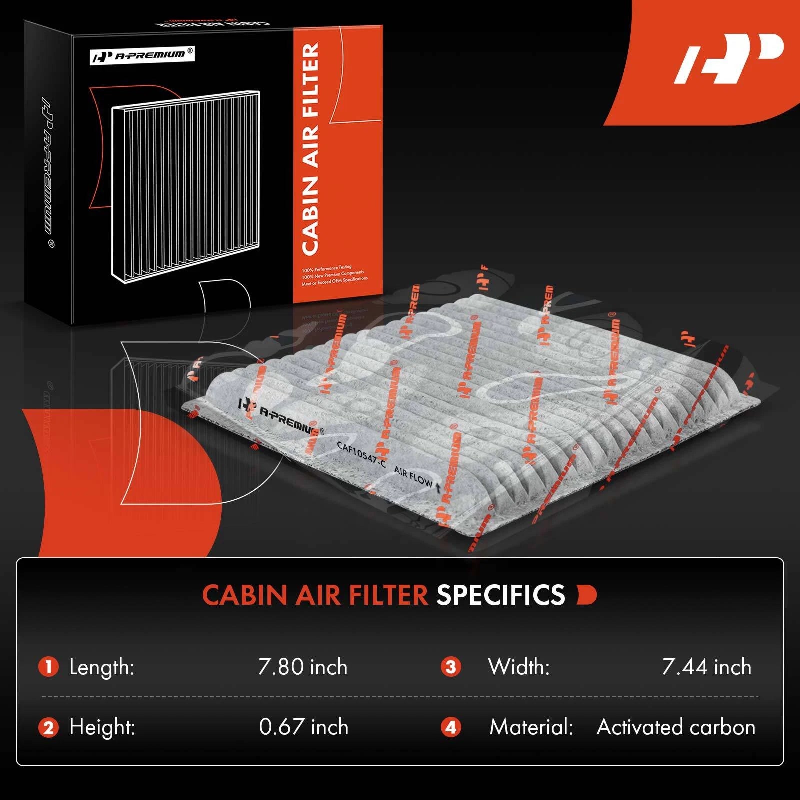 2X Activated Carbon Cabin Air Filter for Ford Edge, Lincoln MKX (2015–2023)