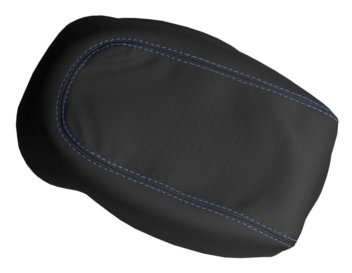 Leather Console Lid Armrest Cover for Mitsubishi Eclipse (2006–2012) Blue Stitch