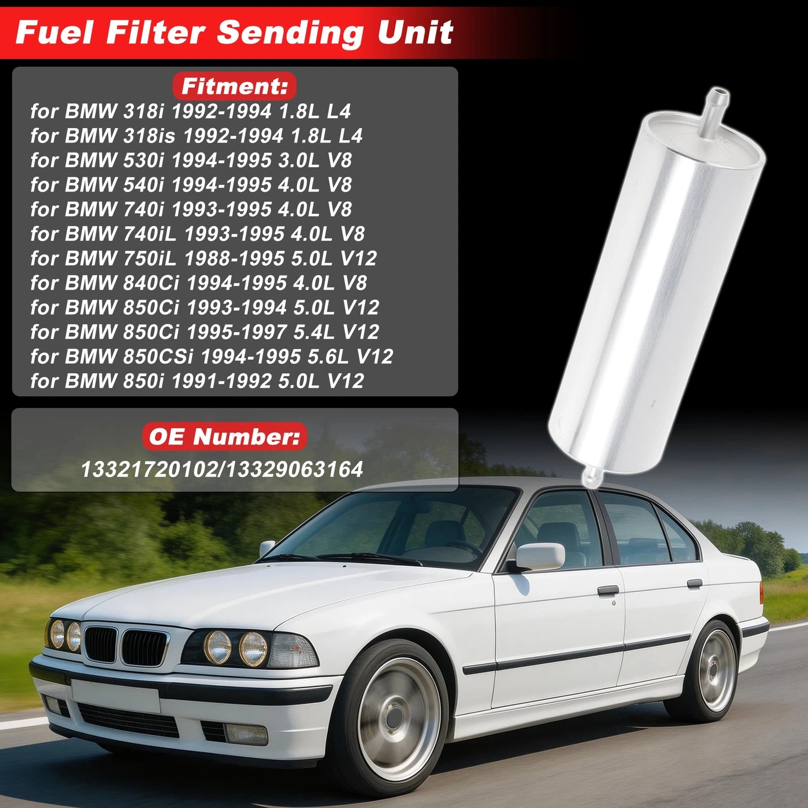 Fuel Filter Assembly for BMW 318i (1992–1994) No. 13321720102 1 pcs