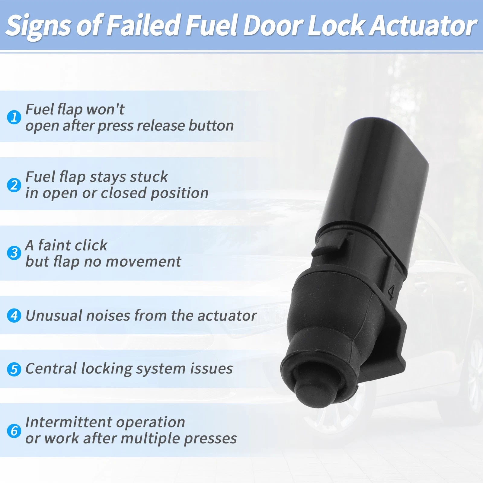 6Q6809986B Fuel Filler Flap Door Latch Actuator for Audi A3 (2003–2013)