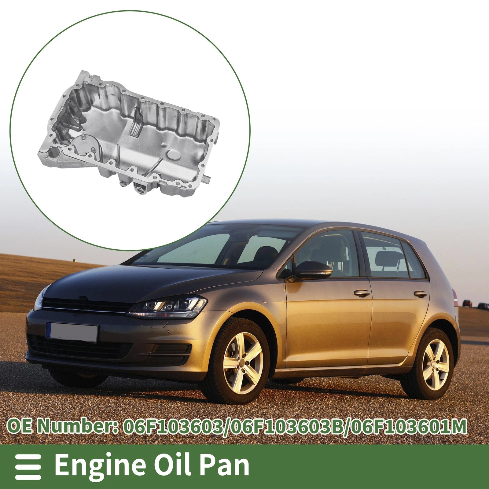 1 Pc Engine Oil Pan for Volkswagen Polo (2014–2017) No.06F103603 Aluminum