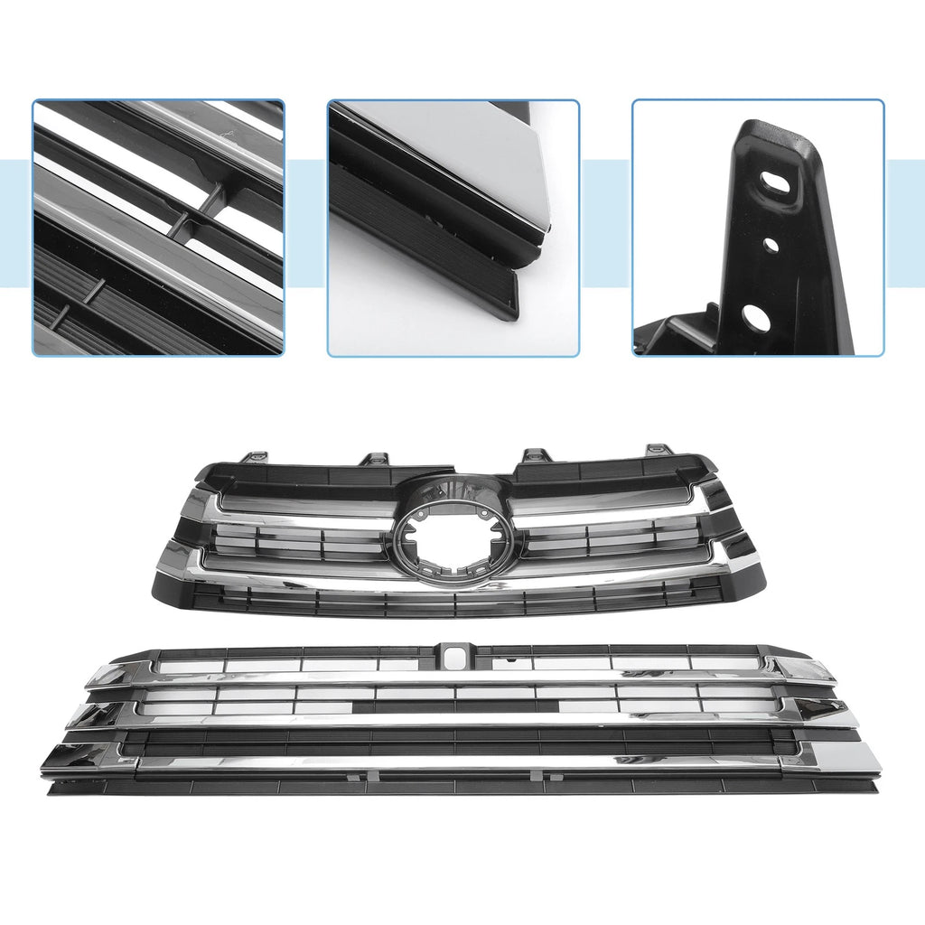 Front Lower Upper Hood Bumper Grille for Toyota Corolla (2020–2022) Black