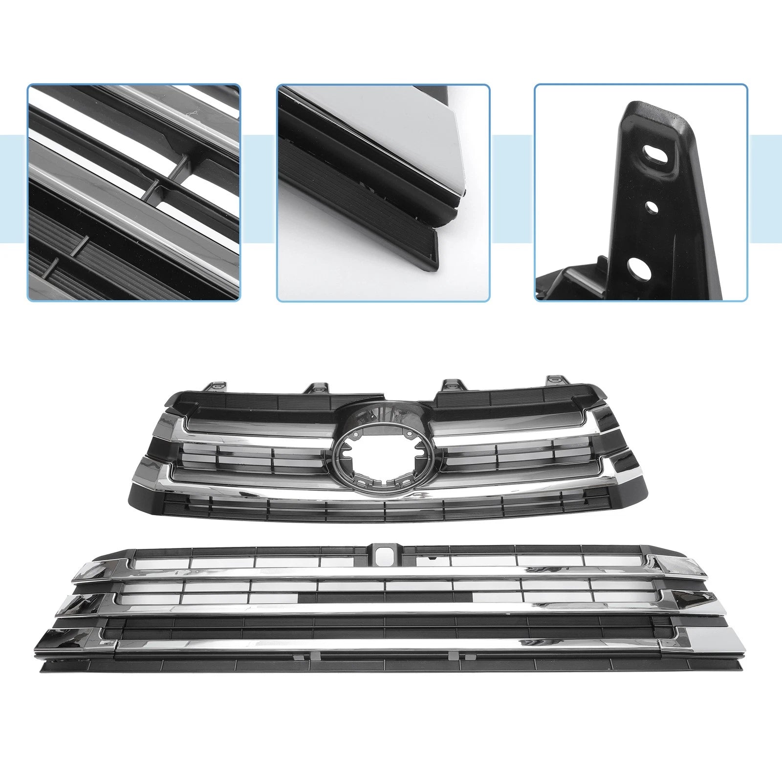 Front Lower Upper Hood Bumper Grille for Toyota Corolla (2020–2022) Black