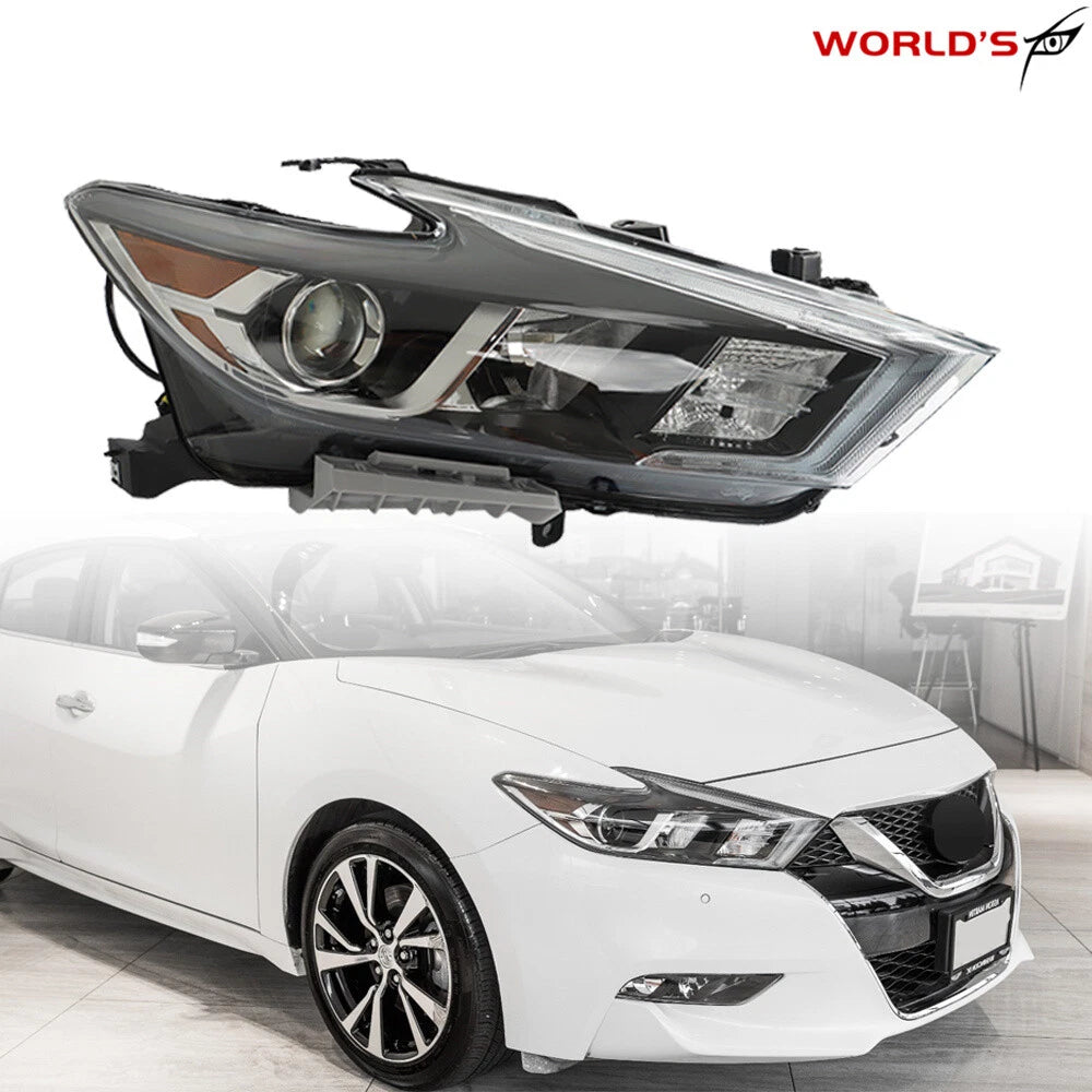 Right Headlight for Nissan Maxima (2016–2018) Halogen with LED DRL Black Clear