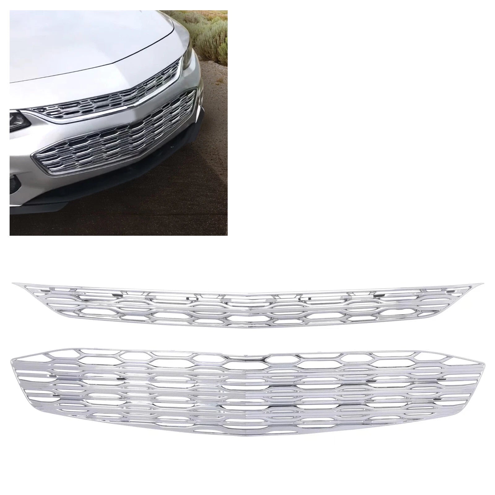 Chrome Snap On Grille Overlay for Chevy Malibu (2016–2018)