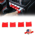 Set of 4 Red Console Center Control Switch Cover Trims for Ford Mustang (2015–2018)