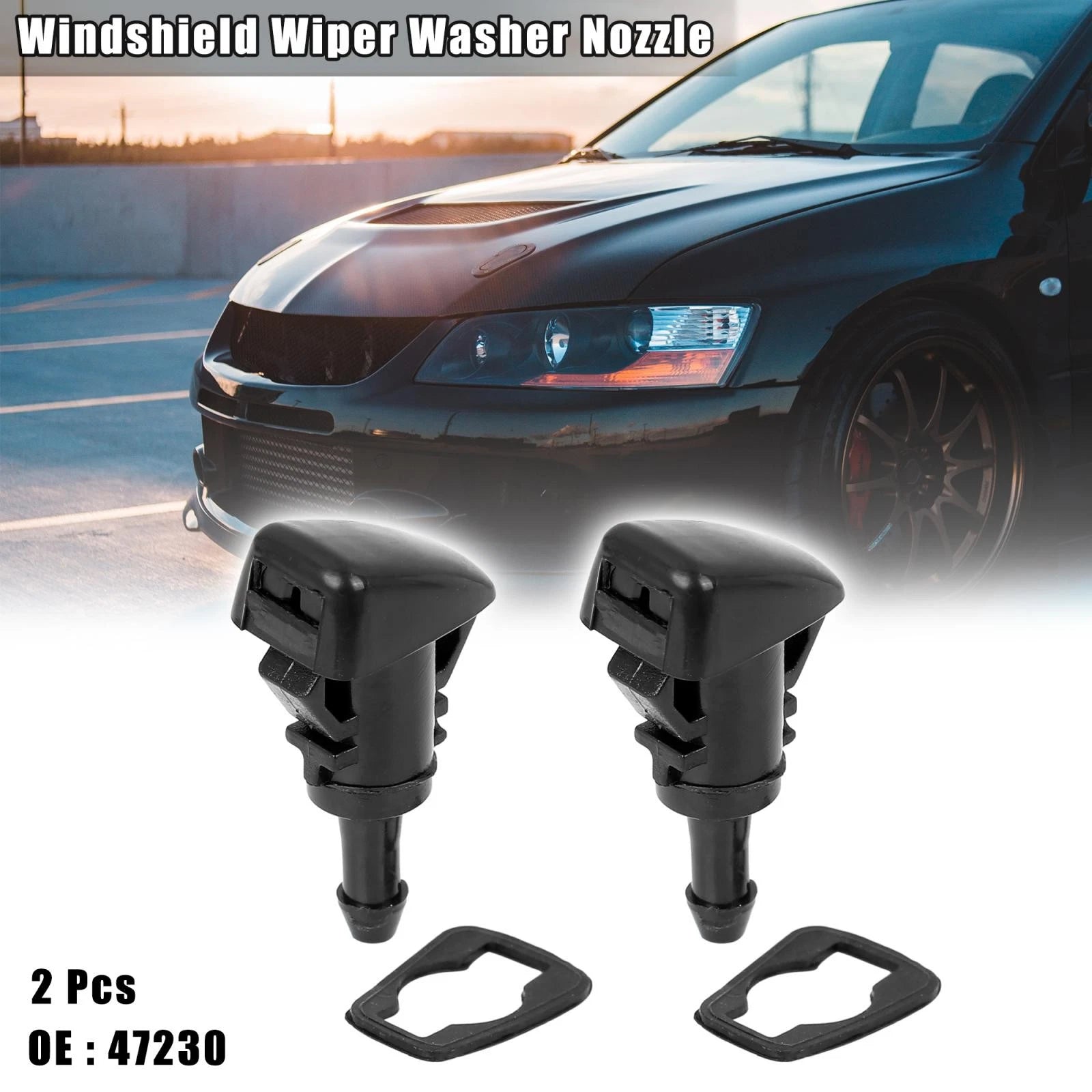 2pcs 47230 Windshield Wiper Washer Nozzle for Subaru Impreza (2008–2012)