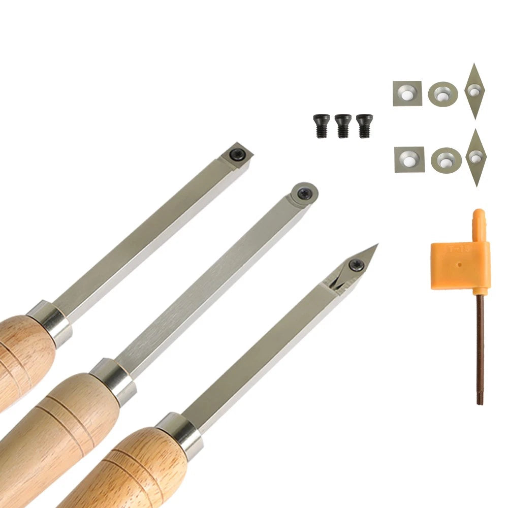 3 Piece Mini Carbide Woodturning Tool Set