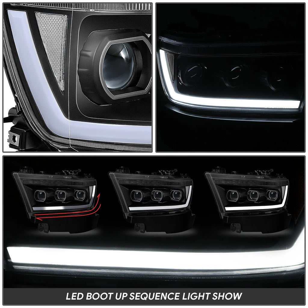Sequential Tri-Projector LED DRL Headlight Lamps for Ram 1500 (2019–2024)