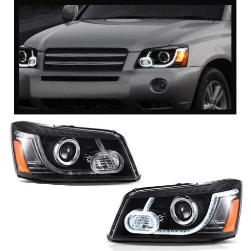 2X LED DRL Halo Headlights for Toyota Highlander (2001–2007)