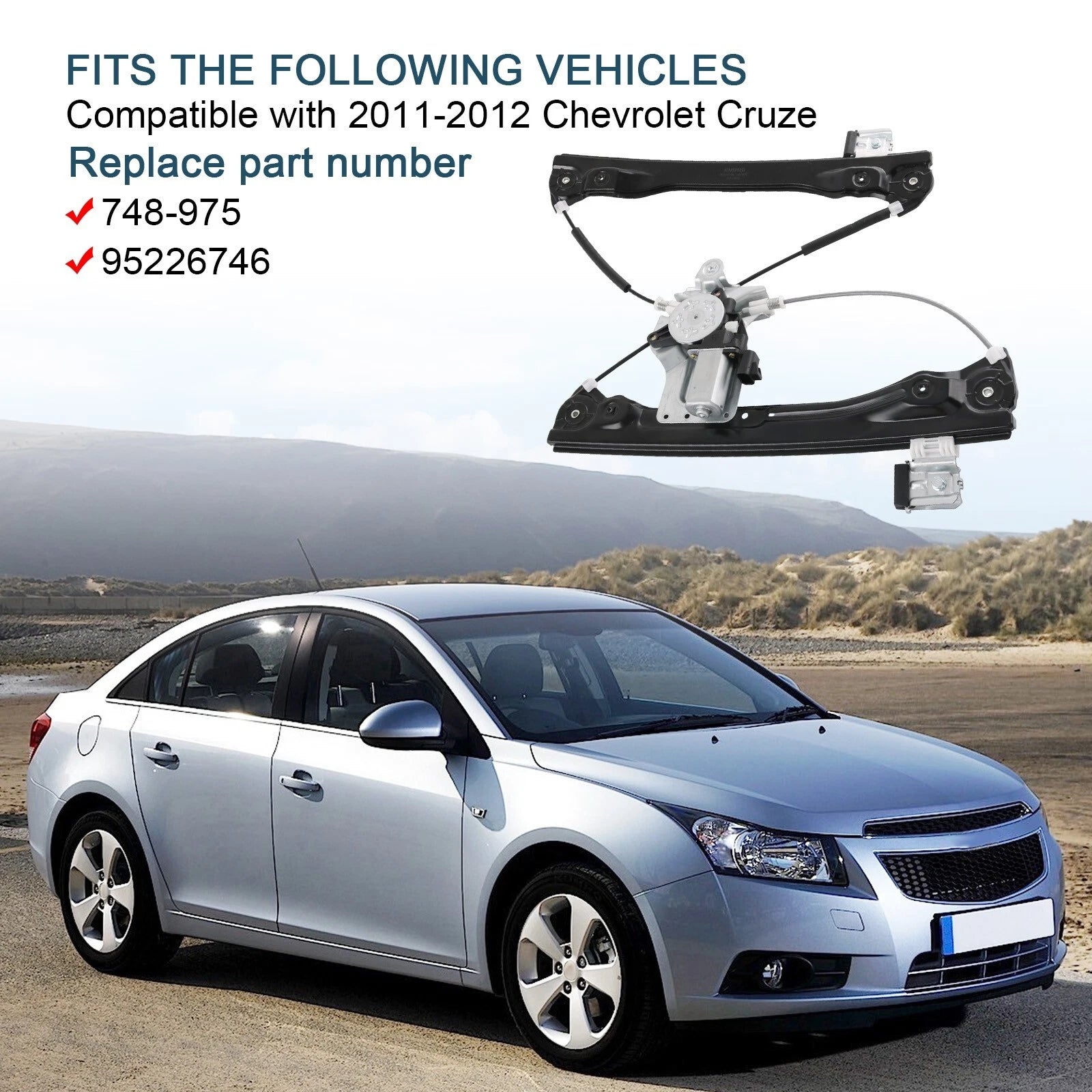 Front Right Window Regulator with Motor for Chevy Cruze (2011-2012)