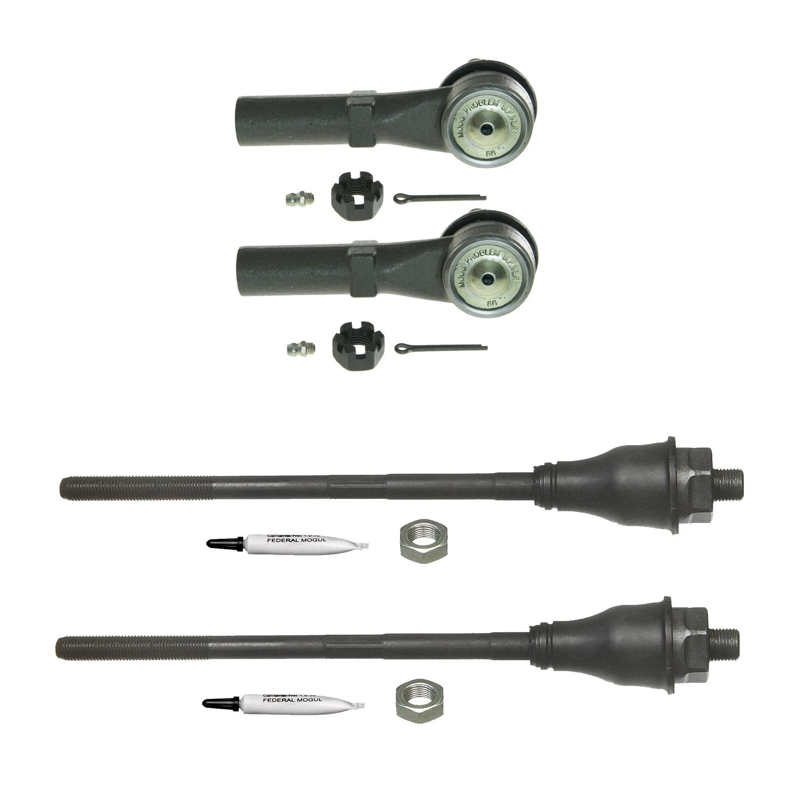 Set of 2 Inner & 2 Outer Steering Tie Rod Ends for Chevrolet GMC Hummer