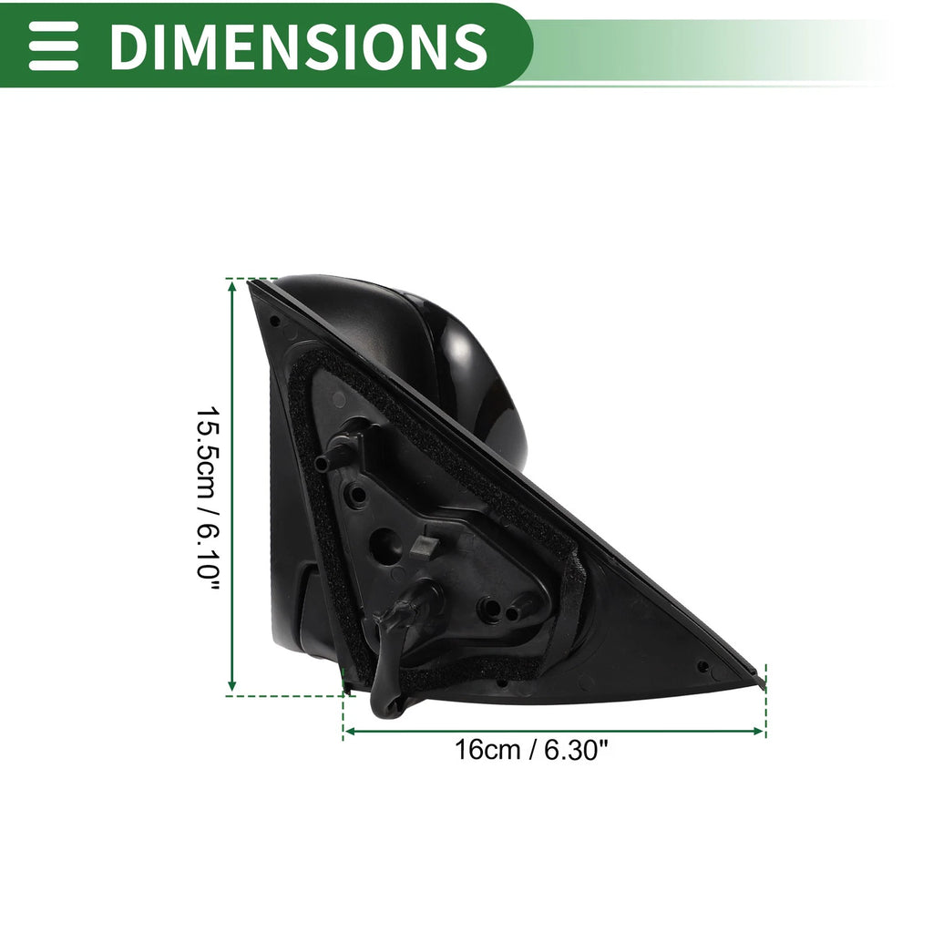 Left Door Mirror for Toyota Camry (2018–2023) Manual Folding Gloss Black