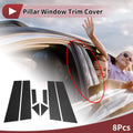 Door Pillar Window Trim for Nissan Bluebird (2015–2021) Black Carbon Fiber