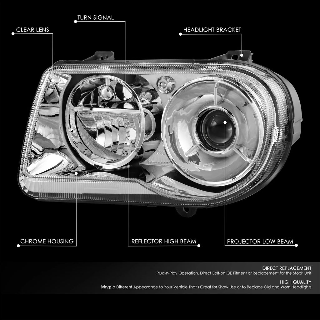 Driver Left Projector Headlight Lamp for Chrysler 300 Dodge Charger Magnum (2005–2010)