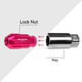 Set of 20 Pink Open-End Aluminum Wheel Lug Nuts M12X1.5 24mm OD 50mm Tall