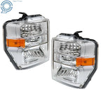 Set of 2 Halogen Headlights Assembly for Ford E150-E650 (2008-2014) Chrome