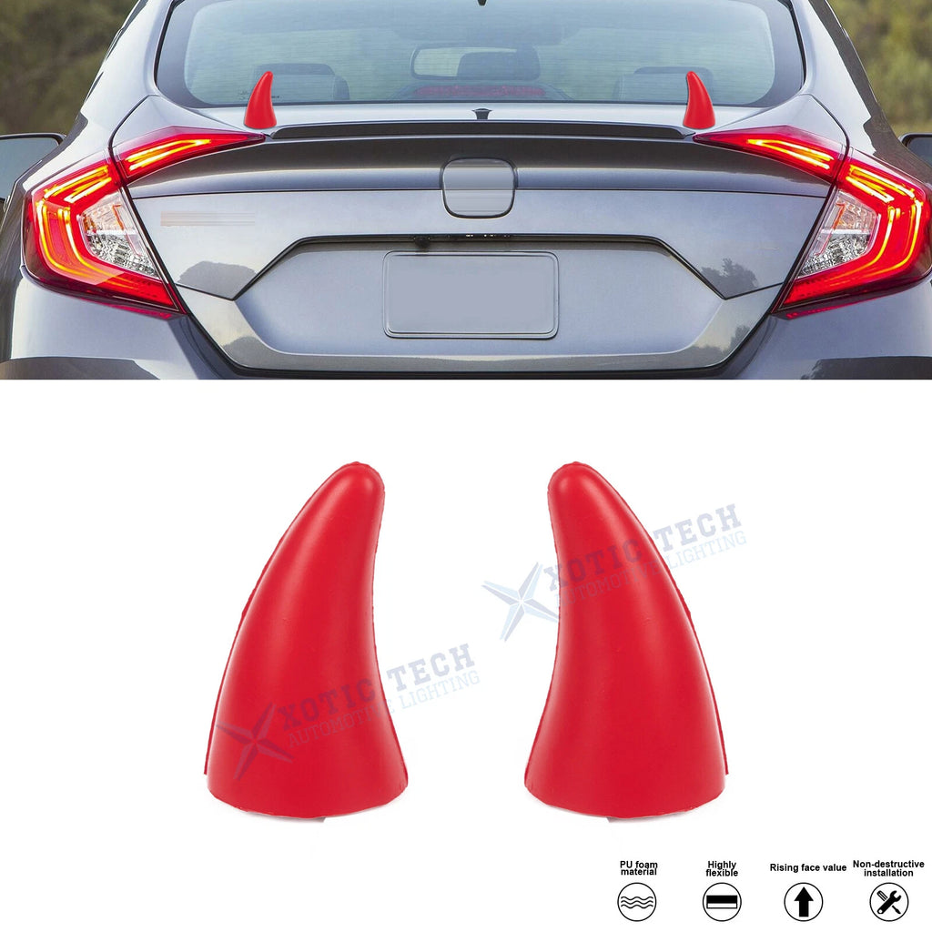 2Pcs Red Devil Bull Horn Stickers for Honda Accord Civic CR-V S2000 (2000–2009)