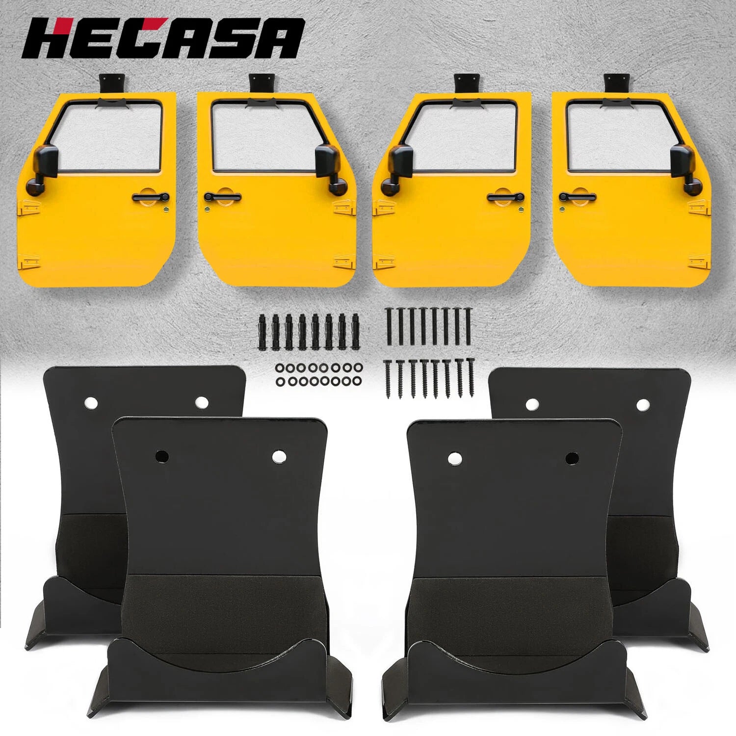 2X Wall Mount Door Storage Hangers for Jeep Wrangler (1956–2024)