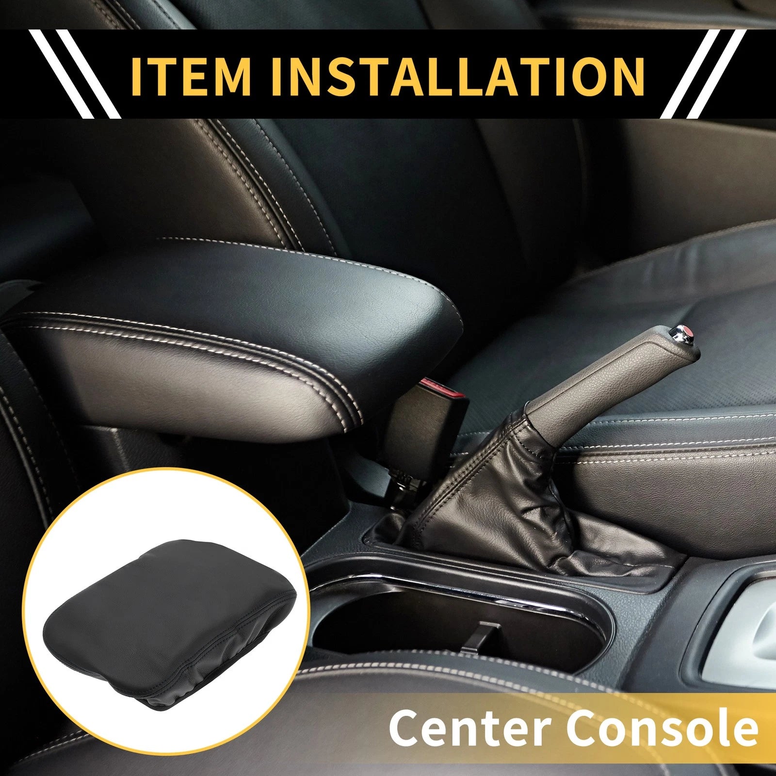 Center Console Cover for GMC Canyon (2015–2023) Microfiber Leather Anti-Scratch Black