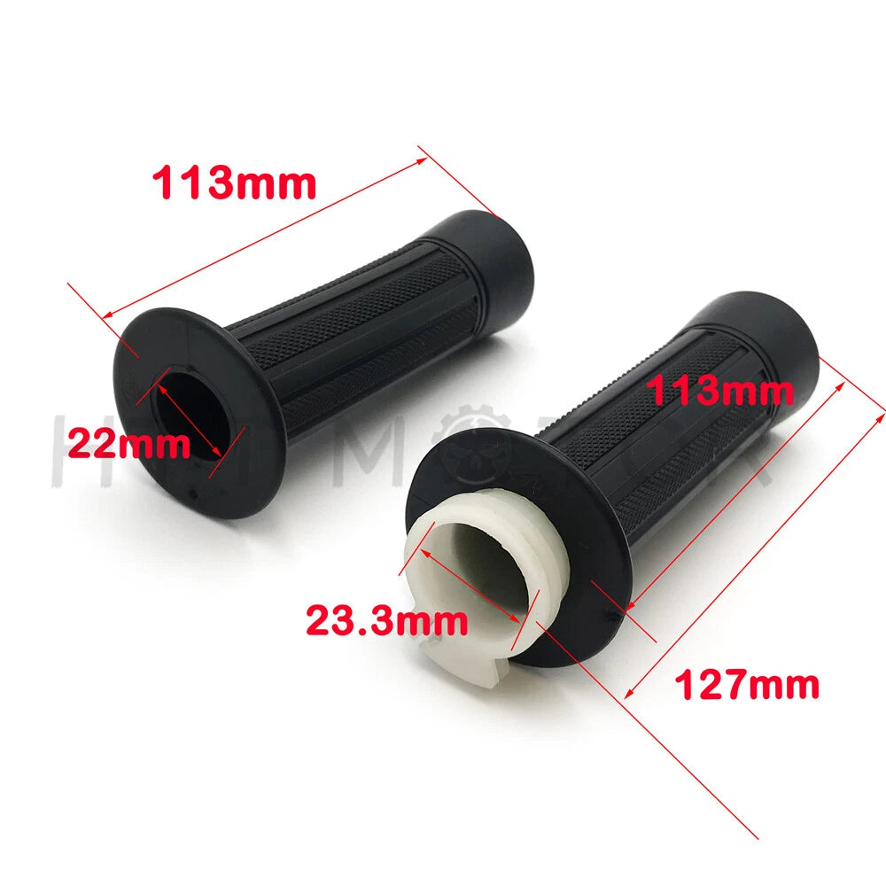 2X 7/8" Rubber Handlebar Hand Grips for Motorcycle Cafe Racer (US)