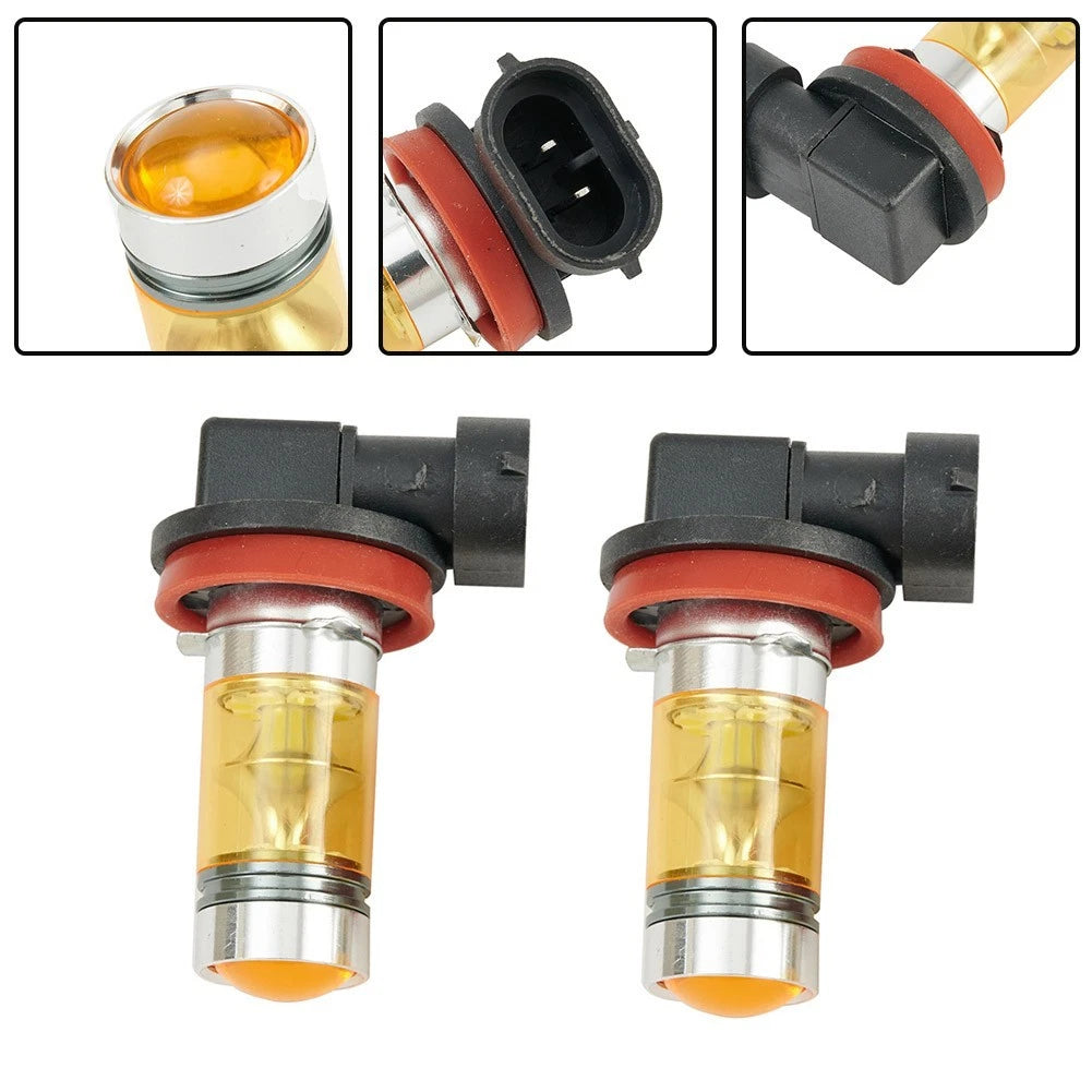 Set of 2 LED Tail Lamp Fog Light Bulbs H11 H8 100W for Driving Bright 2323