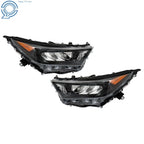 LED Headlight Assembly for Toyota RAV4 (2019–2022) Black Clear Left+Right