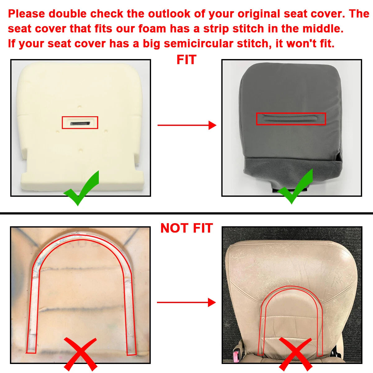 Front Left Driver Seat Foam Bottom Cushion Pad for Ford F250 F350 F450 F550 (1999–2007)